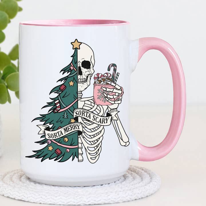 Sorta Merry, Sorta Scary | 15oz Ceramic Coffee Mug for wholesale by Oakbury Designs