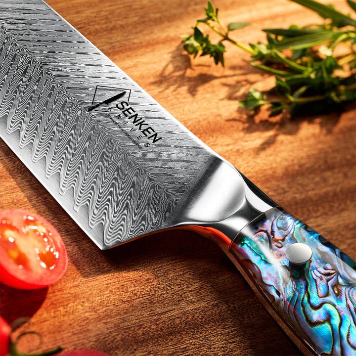 Senken Knives - Wholesale Kitchen/Utility Knife - 67-Layer Damascus Steel Cleaver Knife Abalone Shell Handle4