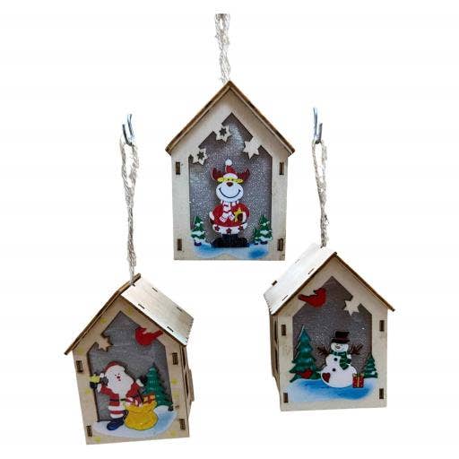 International Gifts Ltd. - Wholesale Christmas Decoration - Christmas Lanterns Asst.3 Snow Man Santa Deer Red Bronz-084