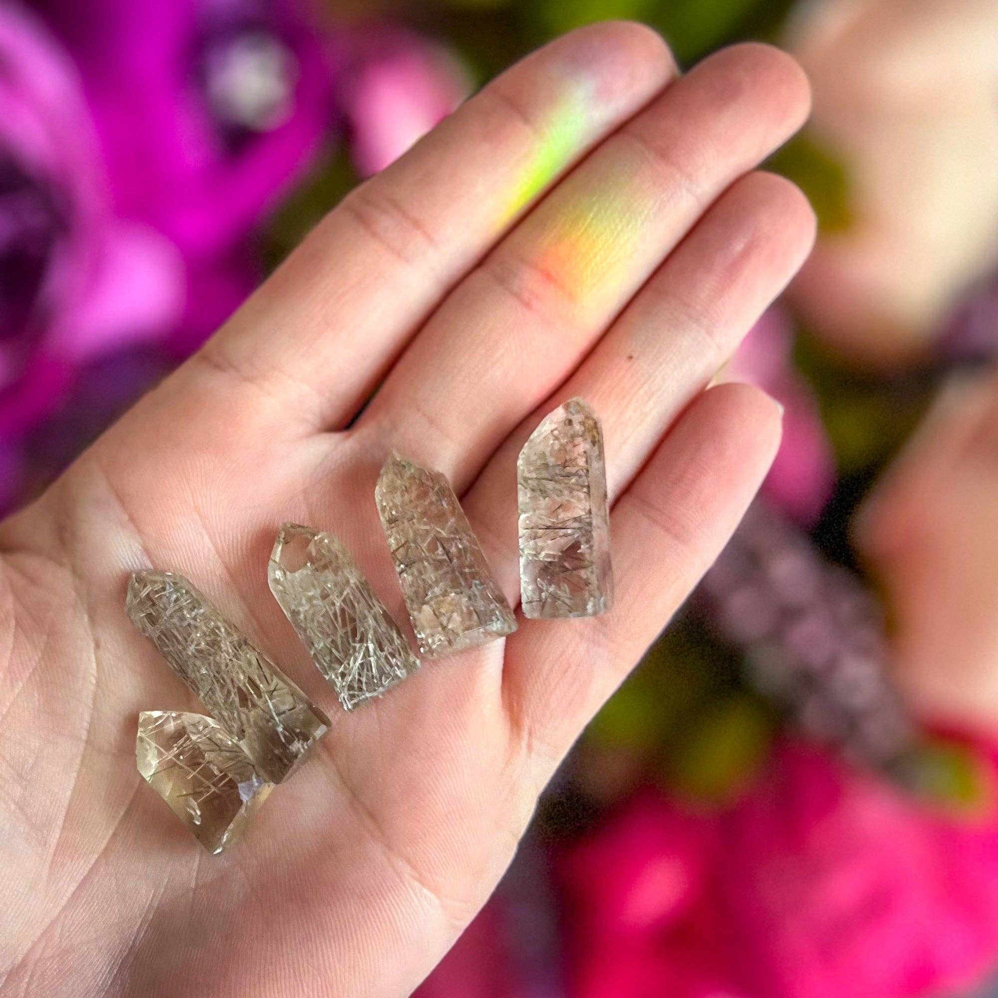 Mandala Gems - Wholesale Spiritual Stone/Crystal - Rutilated Quartz Mini Towers, Tiny Rutile Quartz Points0