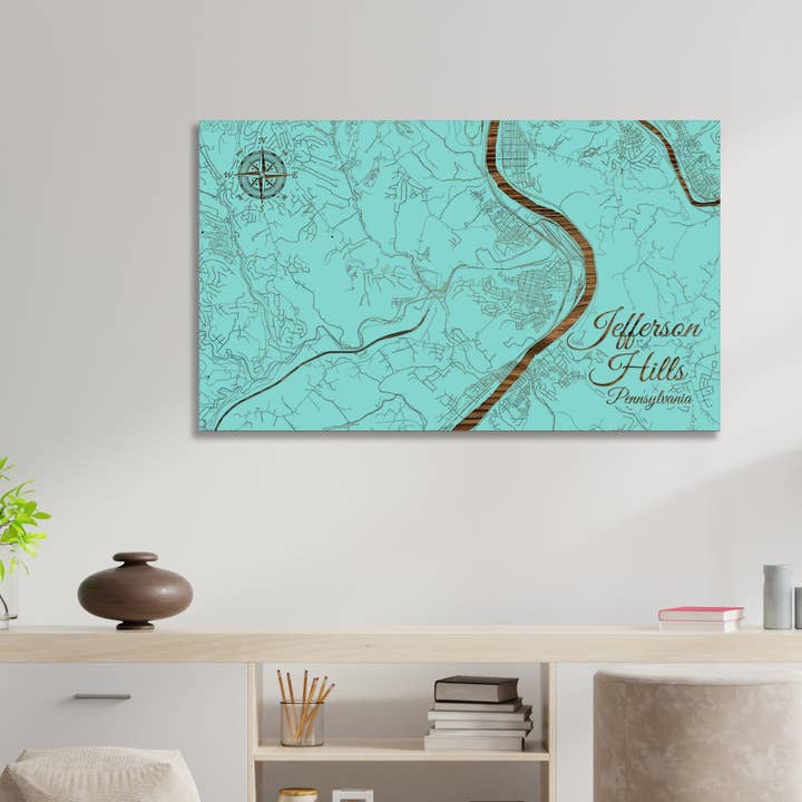 Pennsylvanie : Carte des rues de Jefferson Hills pour la vente par Fire & Pine