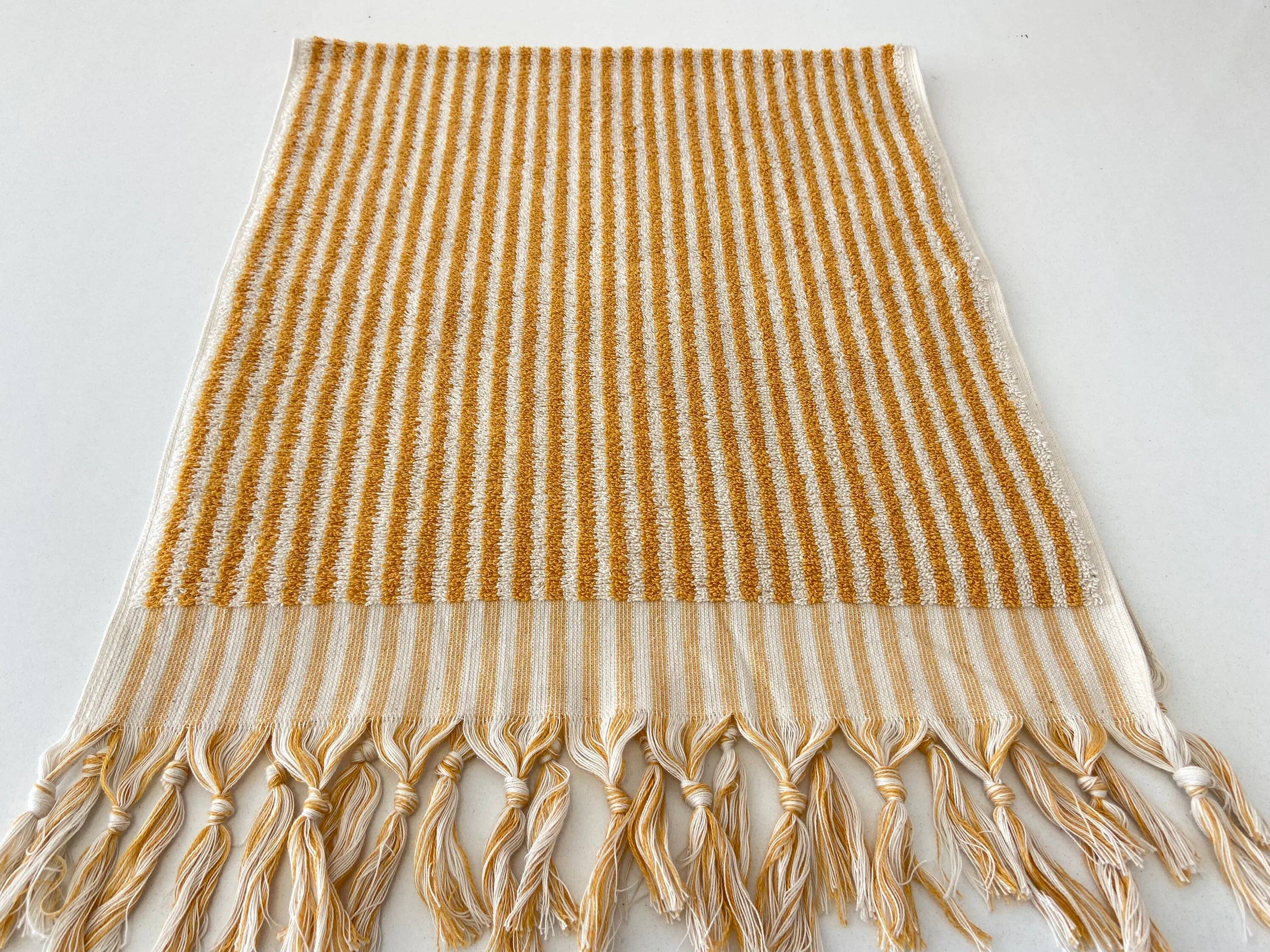 YURTLUS - Venta al por mayor Toalla de manos - Toalla de mano Organic Stripes Series, 18 x 37, toalla suave y gruesa, toalla de cocina, color amarillo5