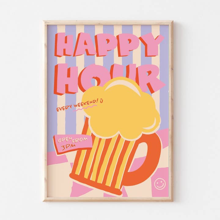Happy Hour Art Print for wholesale by POSTERAMI