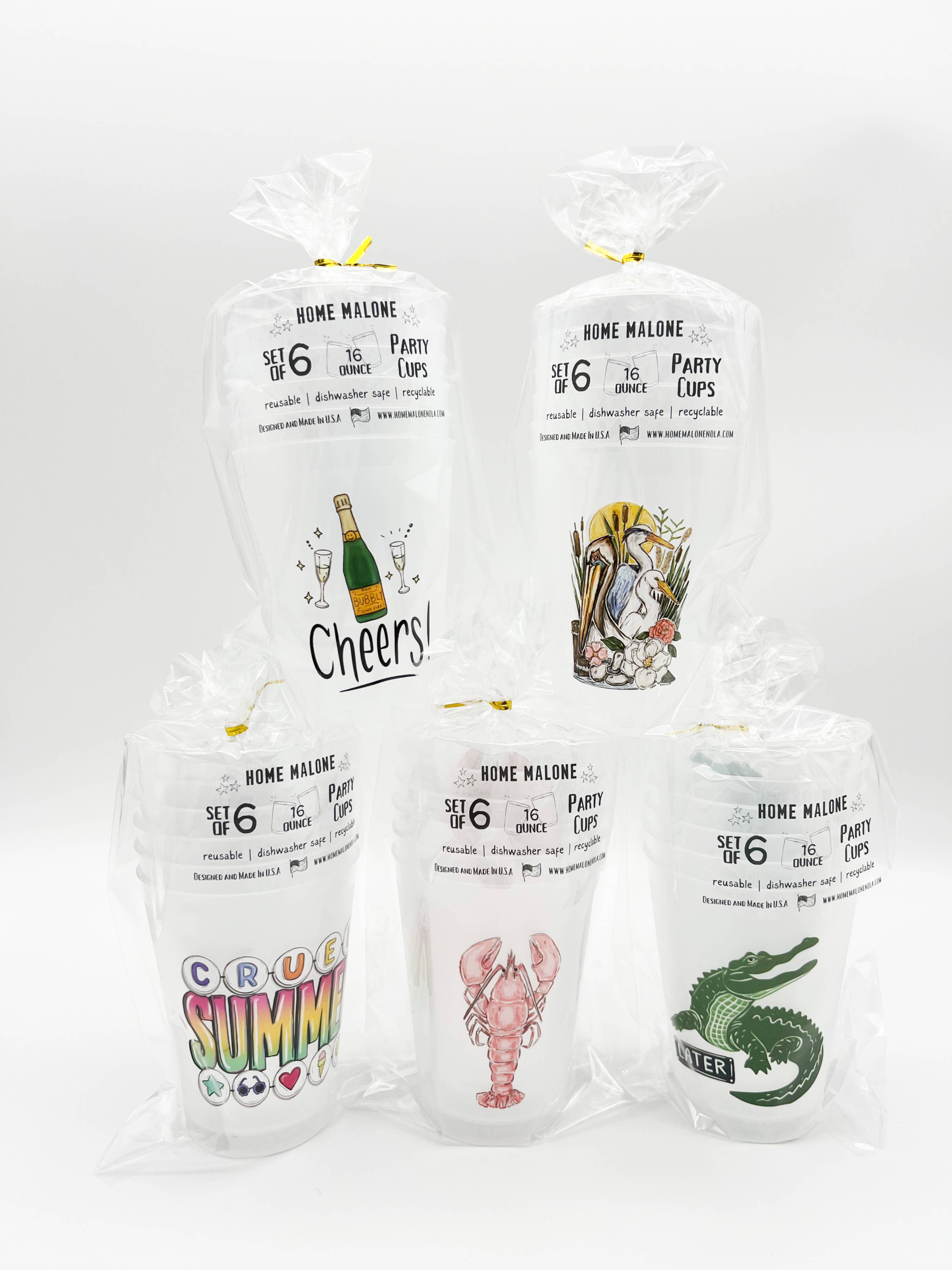 Home Malone - Venta al por mayor Taza desechable - Set de copas Champagne Cheers Party, para celebrar una fiesta con burbujas6