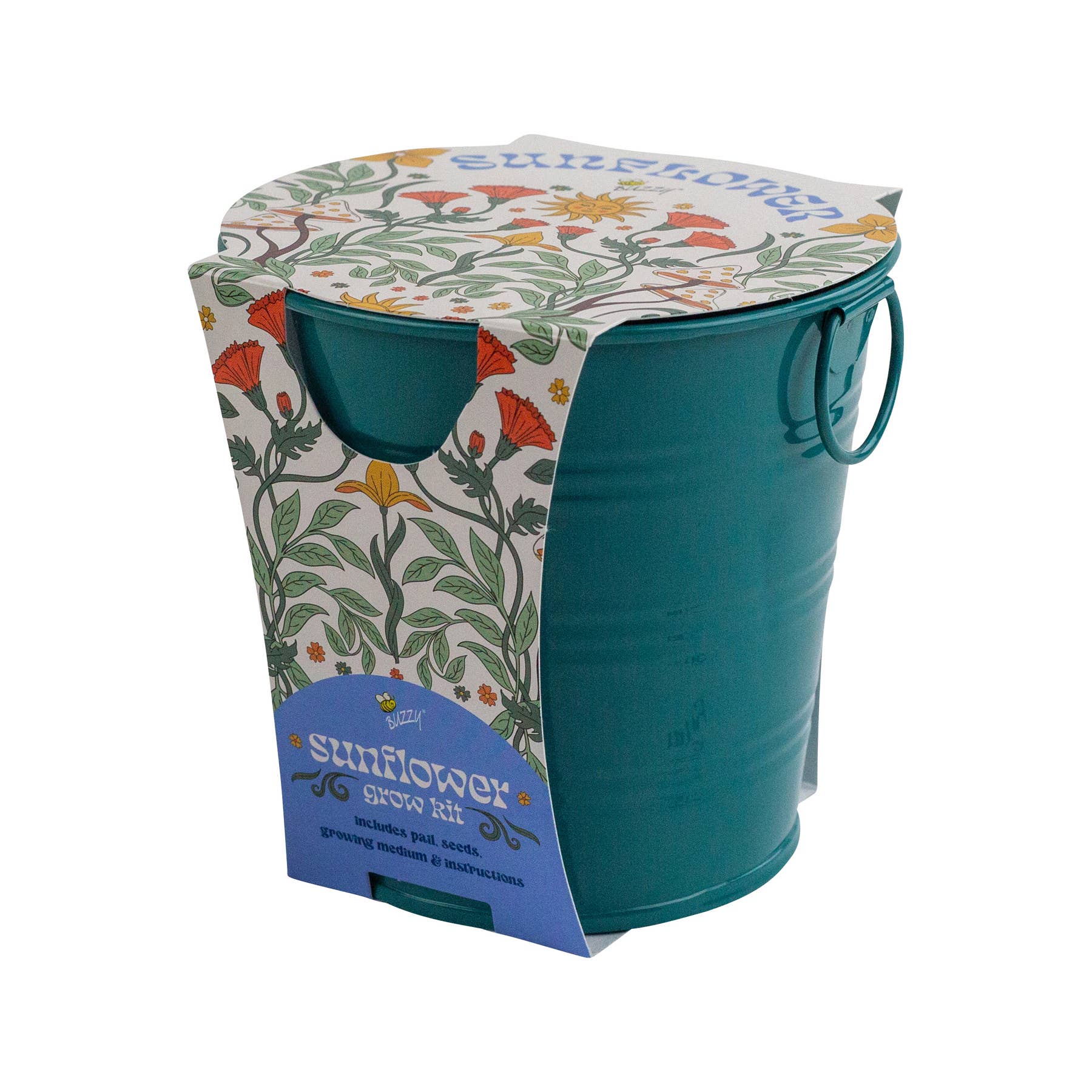 Buzzy Seeds Grow Gifts - Wholesale Plant Seeds - Painted Flower Grow Pail – Sunflower Indoor Garden Gift2
