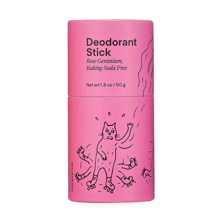 Rose Geranium Baking Soda Free Deodorant Stick for wholesale by Meow Meow Tweet