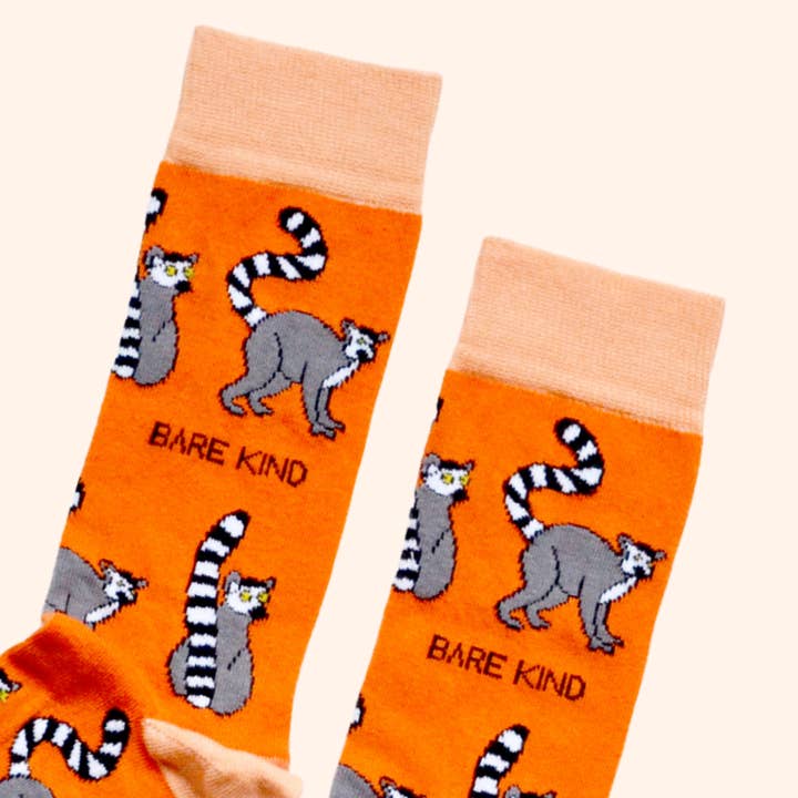 Bare Kind Socks - Vendita all'ingrosso Calzini - Unisex - Calzini Lemur | Calzini in bambù | Calzini arancioni | Calzini funky