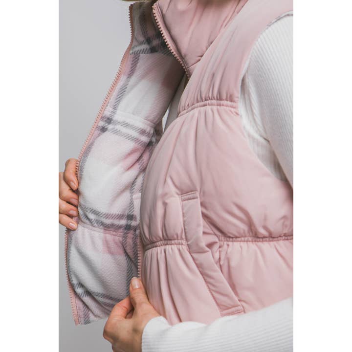 HiteJeans – wholesale Väst - Dam – Reversibel Puffer Crop-väst10