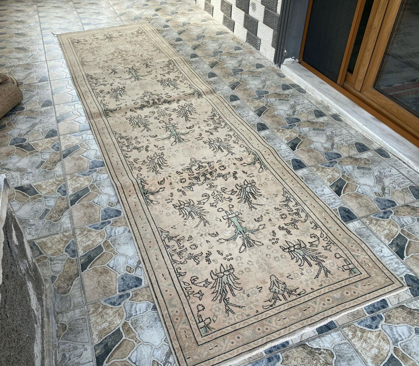 Oushak Rugs - Wholesale Runner Rug - Vintage Rug, Wool Oushak Runner Carpet Handmade 3.3x12.5 ft0