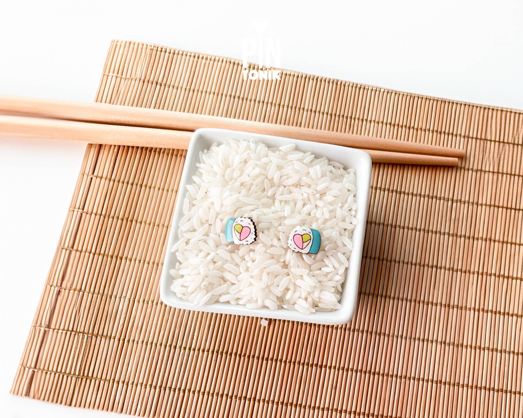PinTonik - Wholesale Stud/Post Earrings - Quirky Sushi Stud Earrings - Wooden Food Jewelry4