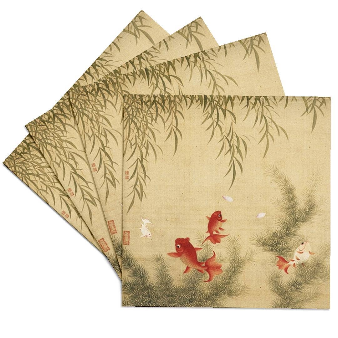 3dRose - Wholesale Coasters - 3dRose, Image of Chinese Gold Tapestry With Koi Fish, Coaster0