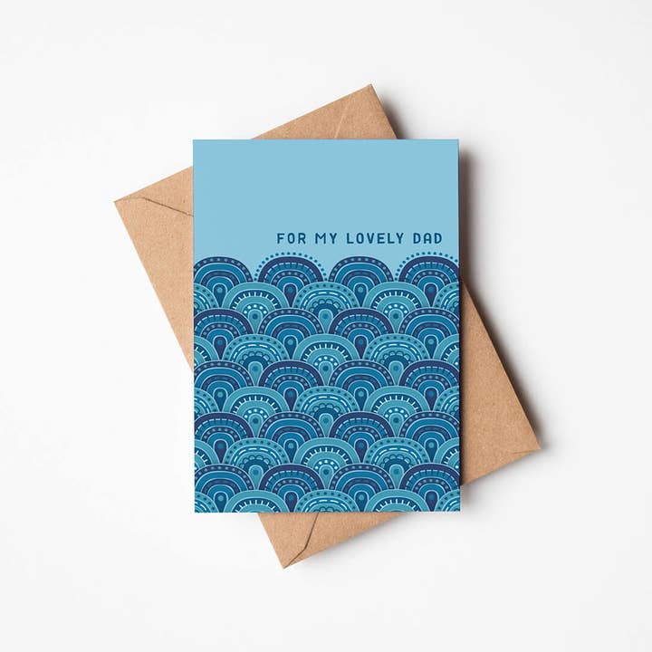 Jess A Little Creative - Wholesale Father's Day Card - Blue Sea Waves 'For My Lovely Dad' Father's Day Card