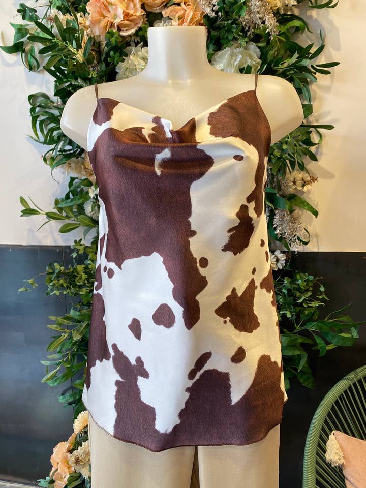 Top con stampa mucca 3353 per la vendita all'ingrosso da parte di MAGNVS