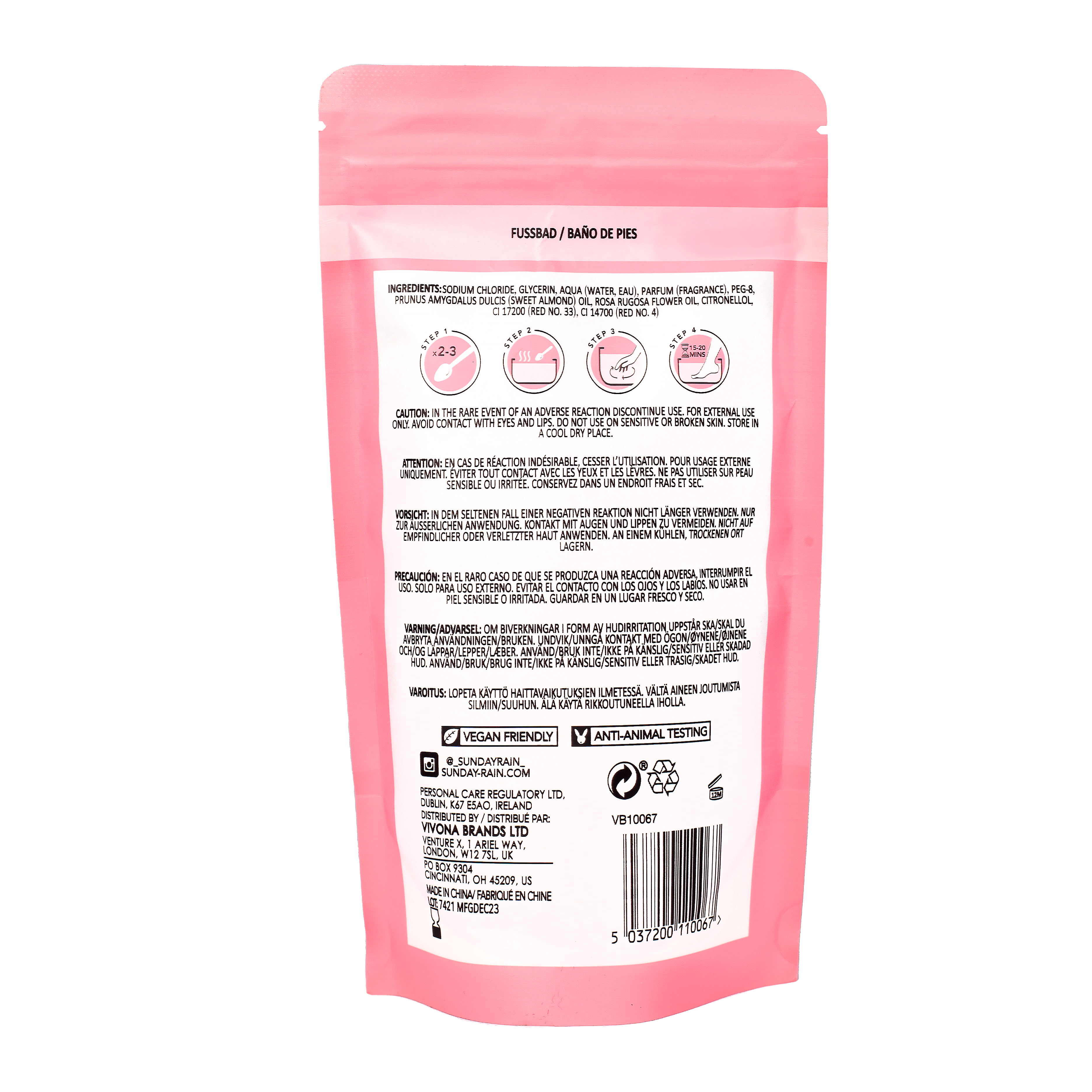 Sunday Rain - Wholesale Hand/Foot Soak - Sunday Rain Foot Soak Rose1