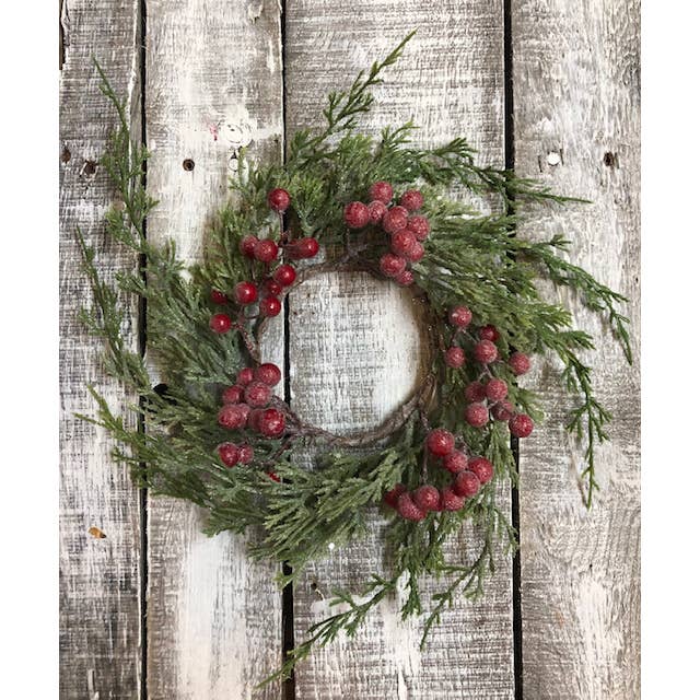 DNS Designs - Wholesale Candle Holder - Sparkle Berry Spruce Candle Ring
