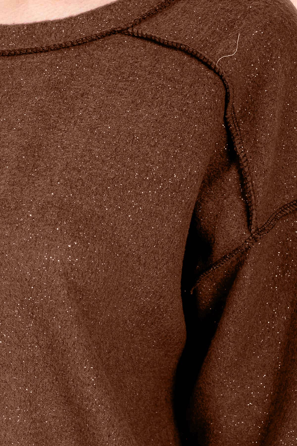 7th Ray - Vendita all'ingrosso Felpa - Donna - Top Pullover con Accenti Glitterati in Metallo Morbido Spazzolato T604610