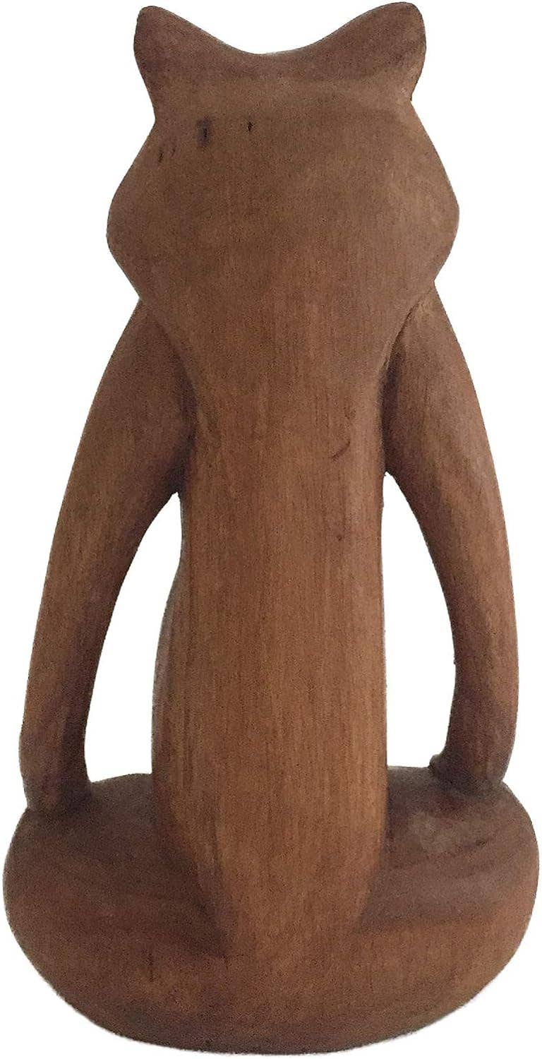 OMA - Eclectic Home - Wholesale Sculpture - Yoga Frog Lotus Position Wooden Meditation Frog Statue 2