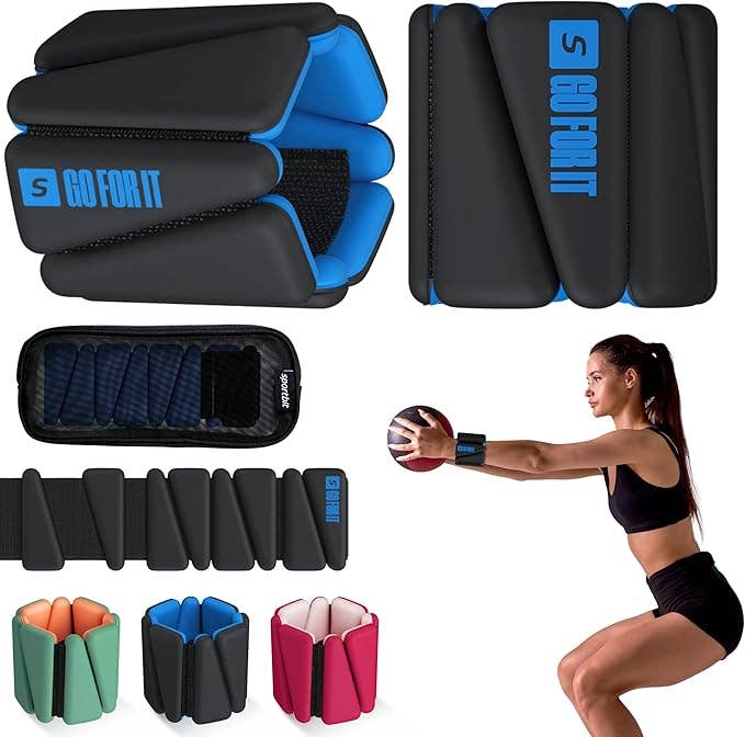 Sportbit - Wholesale Fitness Equipment - SPORTBIT Wrist and Ankle Weights for Women - Set of 2 (1lb Each) Wearable Ankle & Wrist Weights7