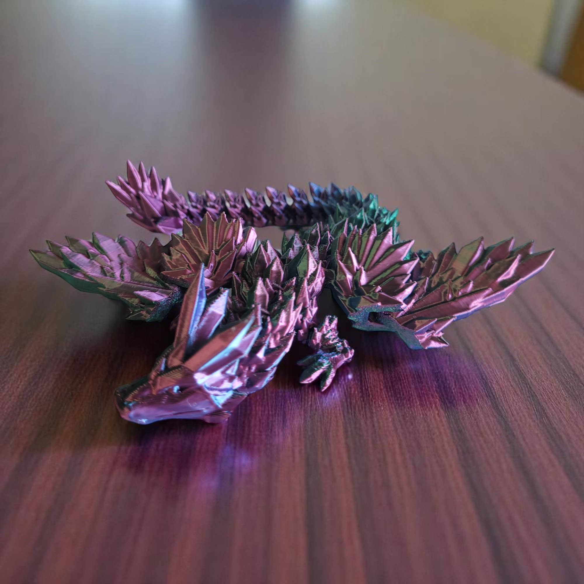 PowerTRC 3D Print - Wholesale Party Favor - 3D Printed Articulated Crystal Dragon with Wings (Large)7