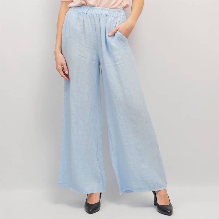 Cecile Wang - Wholesale Pants - Women's - Linen pants with elastic waistband YX18162