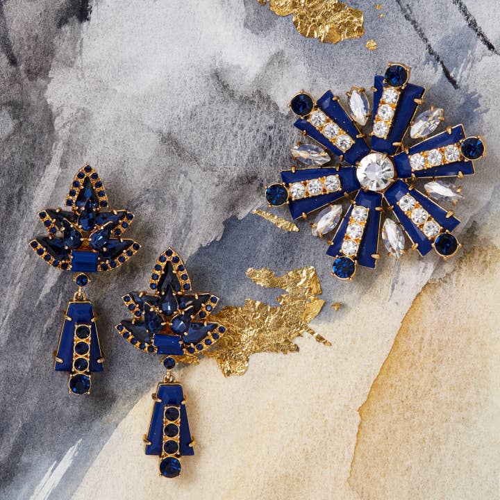 Starburst earrings, lapis lazuli for wholesale by Joanna Buchanan