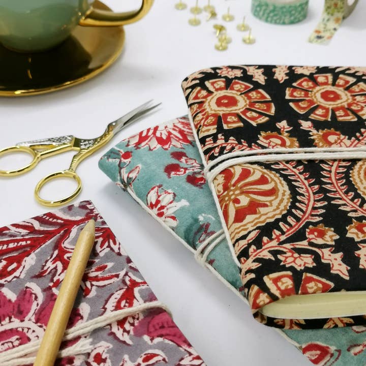 Nayda Diaries - Wholesale Notebook - Indian lilac block print notebook