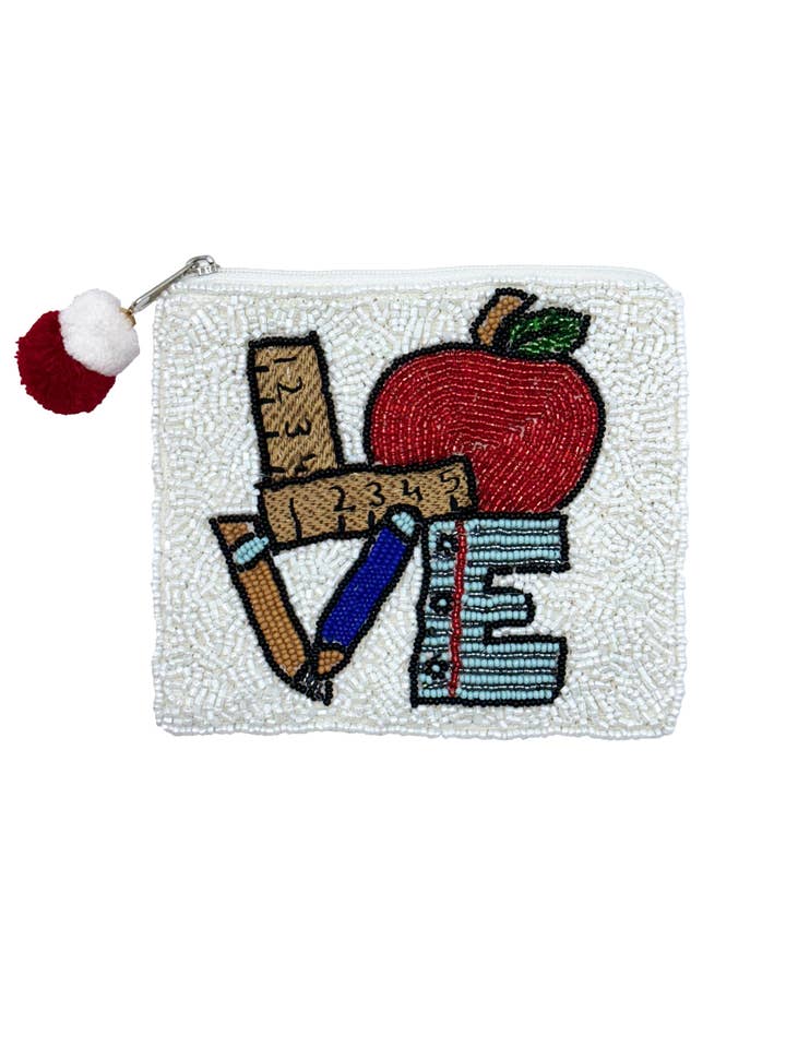 LOVE Teacher portemonnee met kralen LAC-CP-1317 voor wholesale door Ole