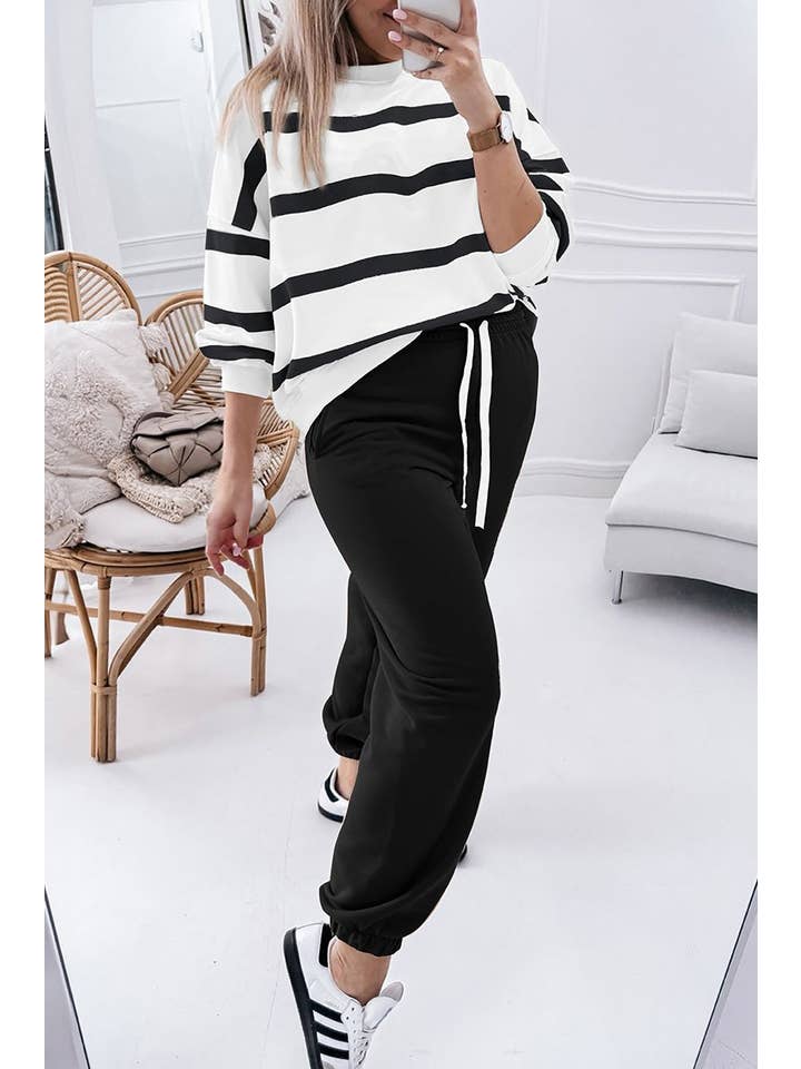 Stripe Pullover and Jogger Pants Set for wholesale on Faire