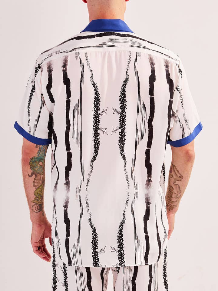 Amy Page DeBlasio - Wholesale Button Down Shirt - Men's - Button-Down Shirt in Custom Print Tencel