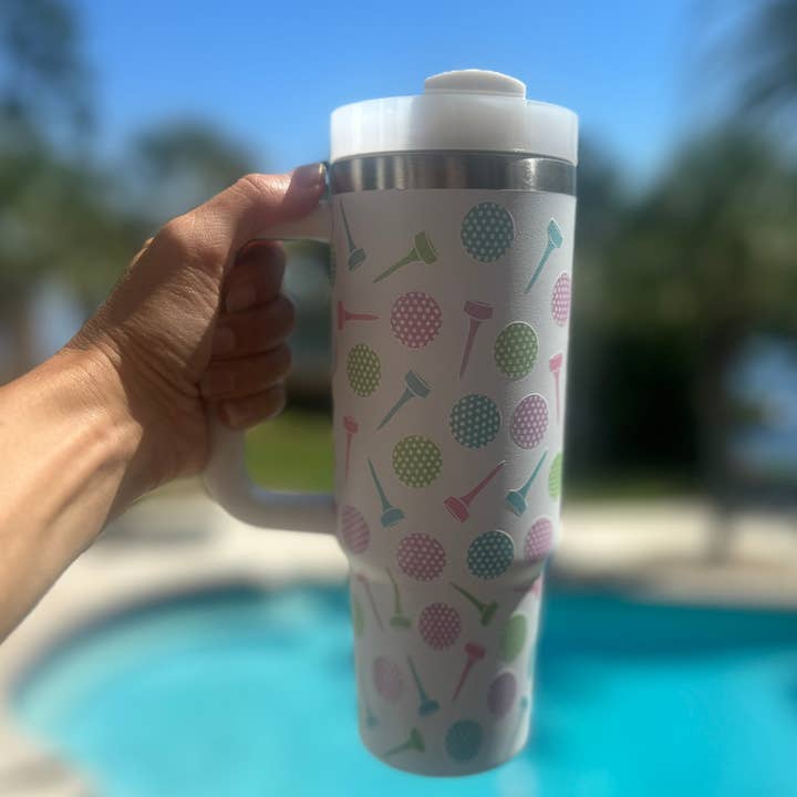 Born to Rally - Wholesale Insulated Mug/Tumbler - Golf Ball Tumbler- 30oz2