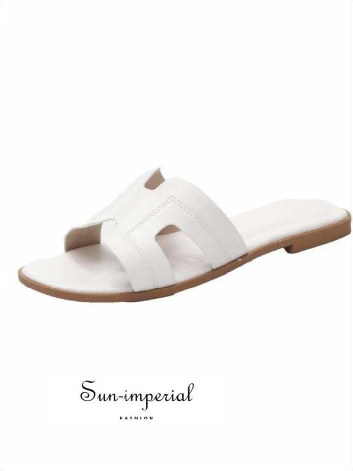 Pu zachte casual dames zomer flats pantoffels effen kleur voor wholesale door Sun Imperial