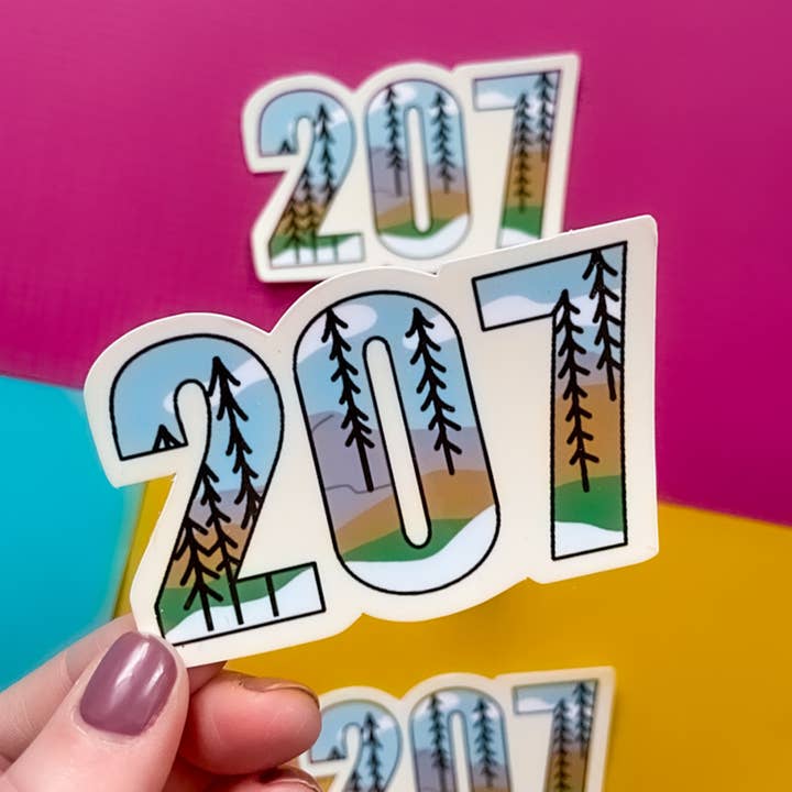 207 Maine Vinyl Sticker for wholesale by Stone Donut Design, LLC