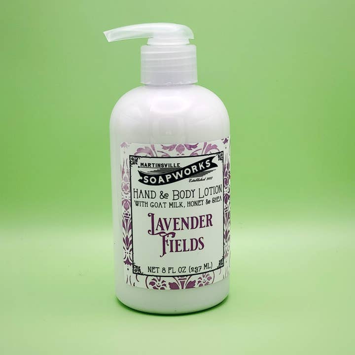 Lavender Fields Hand & Body Lotion - 8 oz for wholesale by Martinsville Soapworks