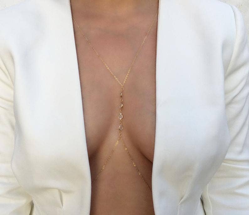 Ashlen - Vente Chaînes visage/corps - Chaîne de corps en cristal réglable0