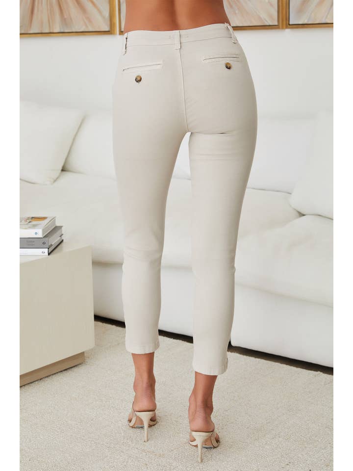 Beige COTTON CHINO PANT (822243-BEIGE) for wholesale on Faire2