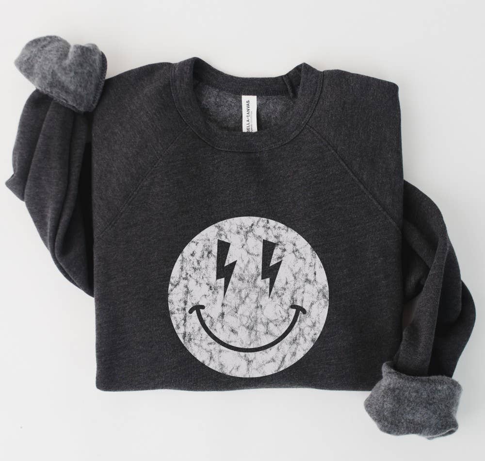 Shamaim – Großhandel Sweatshirt mit Grafikdruck – Damen – Unisex-Fleecepullover Happy Face mit aufhellendem Auge1