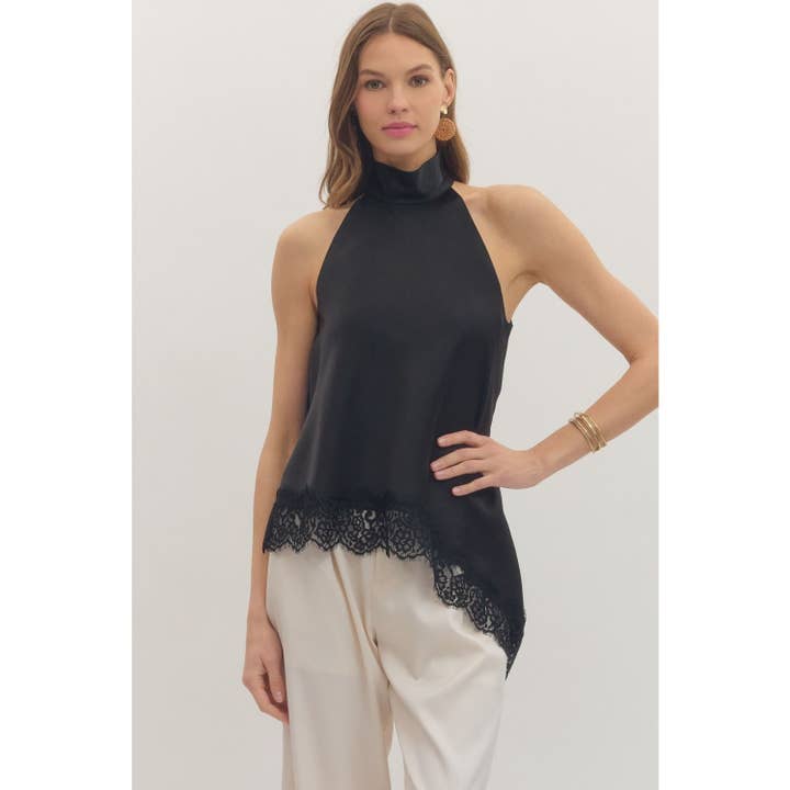 Solid sleeveless high neck top for wholesale by STYLE USA