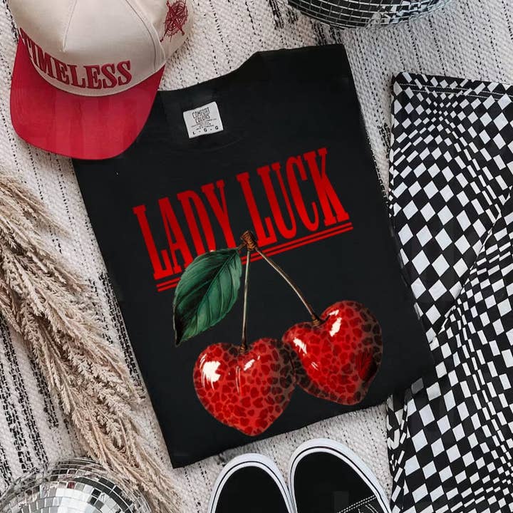 Lady Luck Graphic Tee for wholesale by PJE PRINTING & CO