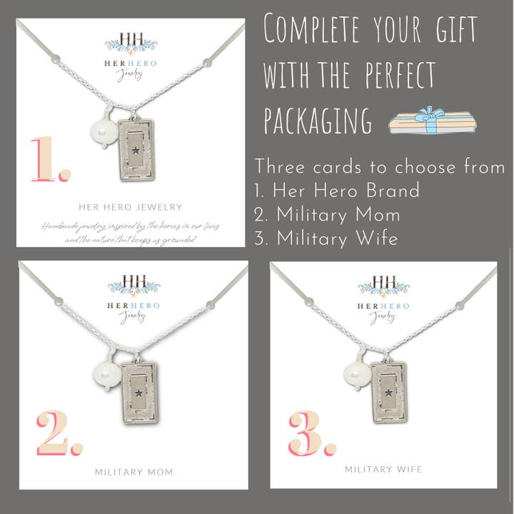 Her Hero, LLC - Wholesale Pendant/Charm Necklace - Military Mom, Wife, Family Blue Star Flag Necklace - 1 star