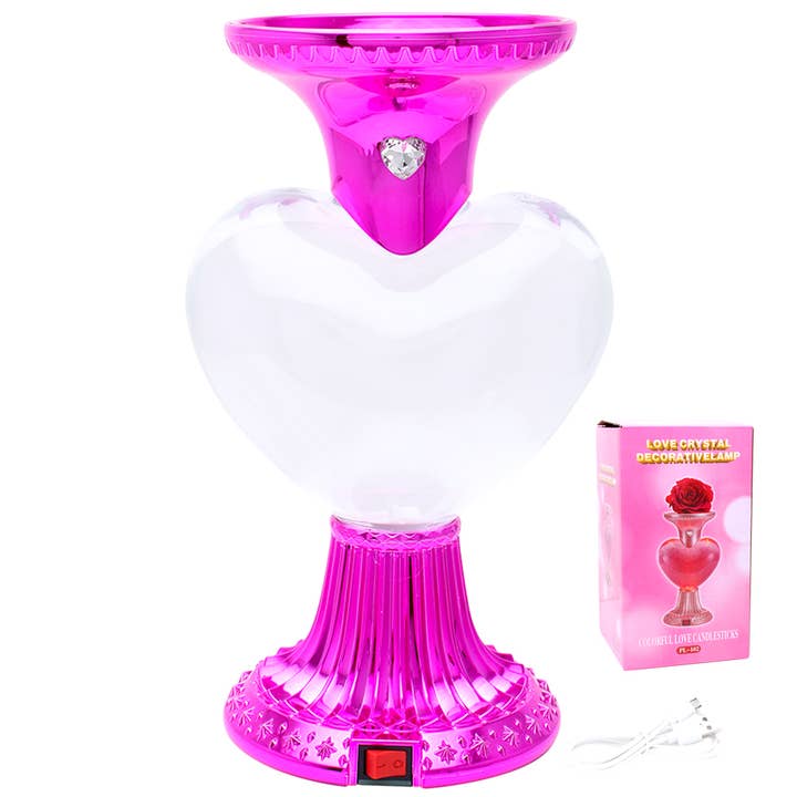 LIEFDE KRISTAL DECORATIEVE HARTLAMP, T 641955 voor wholesale door JOIA ACCESSORIES