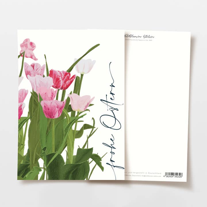 Carta di Pasqua tulipani Buona Pasqua, carta FSC per la vendita all'ingrosso da parte di Wildblumen Atelier