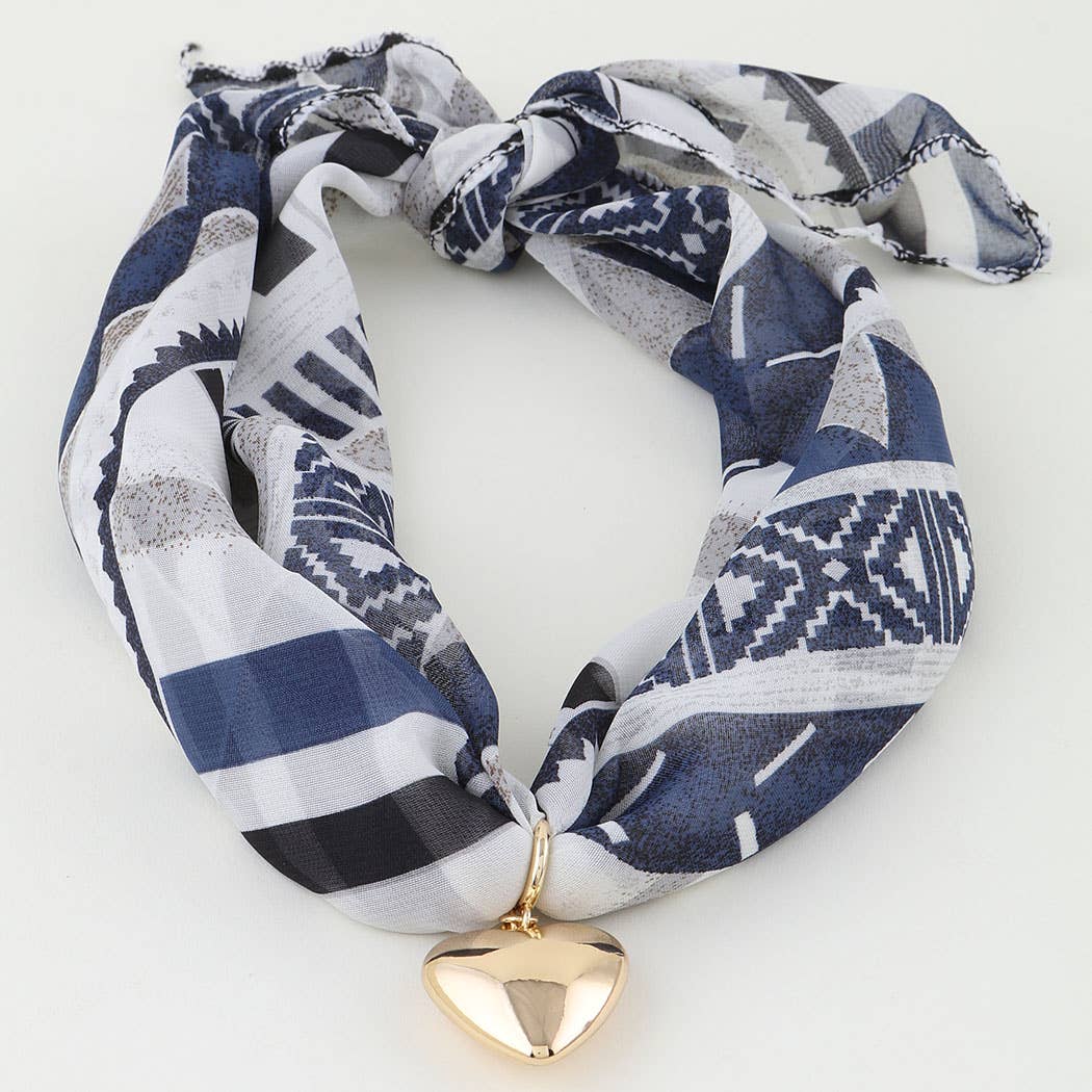 3AM BY H&D ACCESSORIES – Großhandel Kette mit Anhänger/Charm – Herzanhänger Stoffwickel-Halskette2