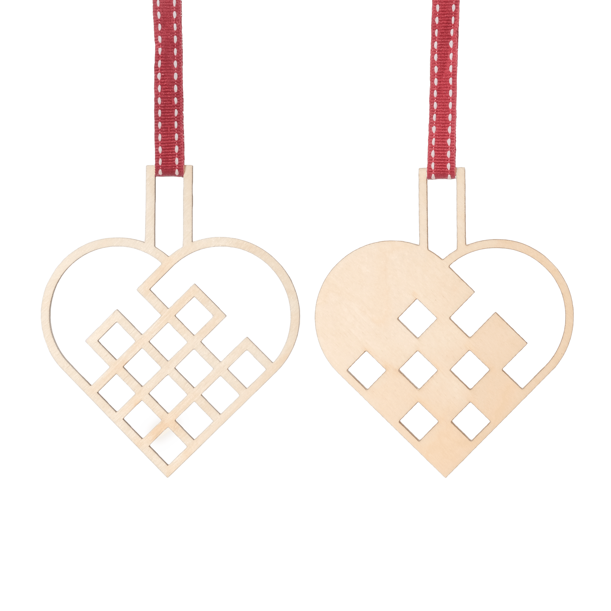 DIBB Design - Vente Lots de décorations - Julehjerter, træ - 2stk0