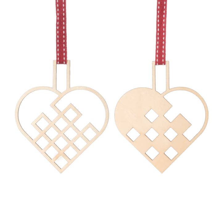 DIBB Design - Vente Lots de décorations - Julehjerter, træ - 2stk