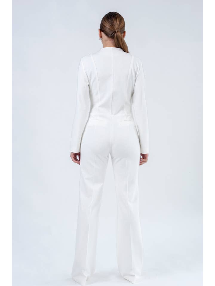 TAVROVSKA - Venta al por mayor Peto - Mujer - Mono de boda formal blanco Mono de dama de honor de mujer Wedd