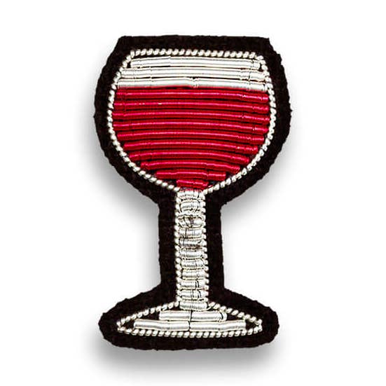 Handbestickte Brosche - Weinglas für den Großhandel von Macon & Lesquoy