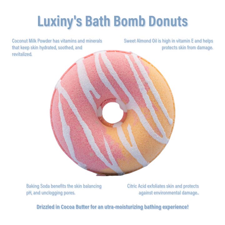 Luxiny Products - Luxurious Bath and Body - Wholesale Bath bomb/fizz - Tropical Mango Papaya Donut Bath Bomb – Fizzy Escape3