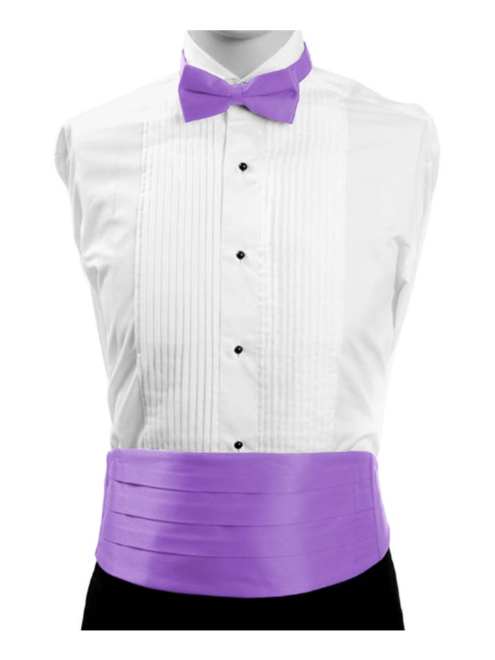 Selini New York - Wholesale Suit Set - Men's - Men's Poly Satin Bow Tie and Cummerbund Sets