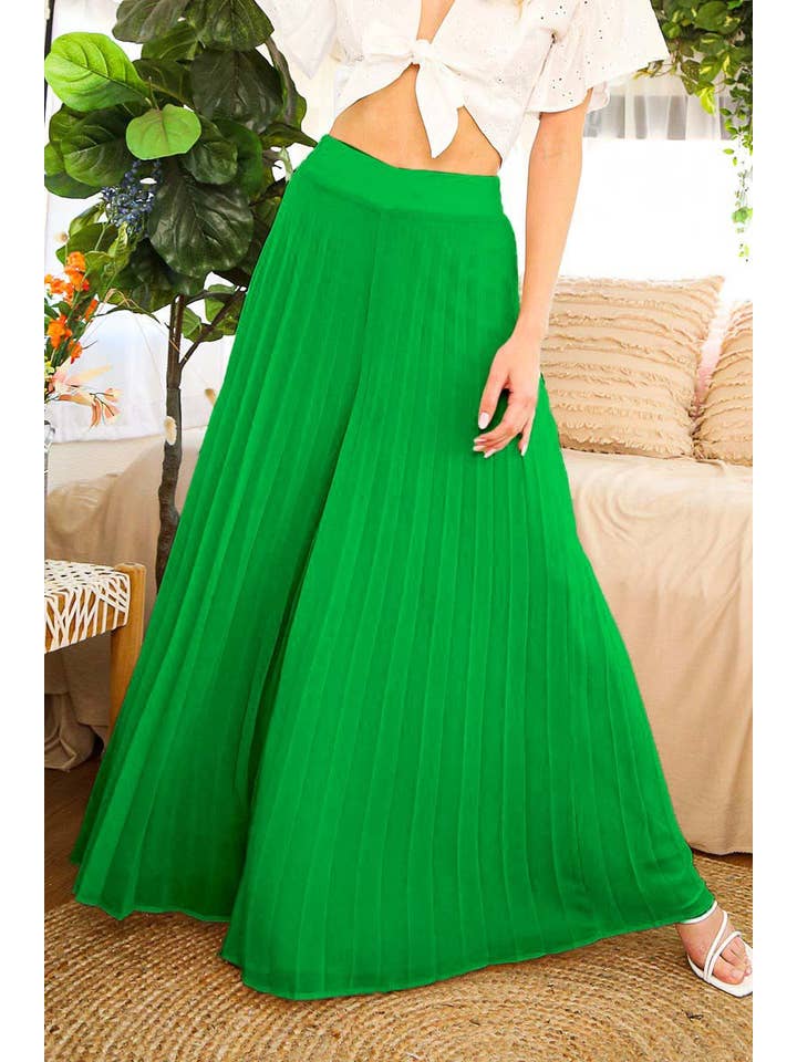 Vine & Love - Wholesale Pants - Women's - High Waist Wide-Leg Palazzo Pleated Long Trousers VP81219