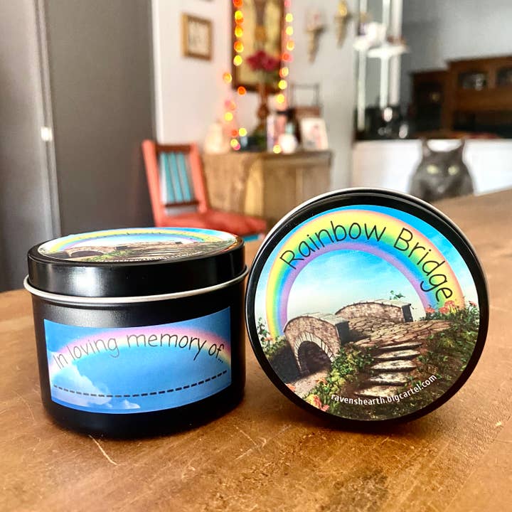 Raven’s Hearth - Wholesale Jar/Filled Candle - Rainbow Bridge Soy Candle | Pet Loss | Grief 3